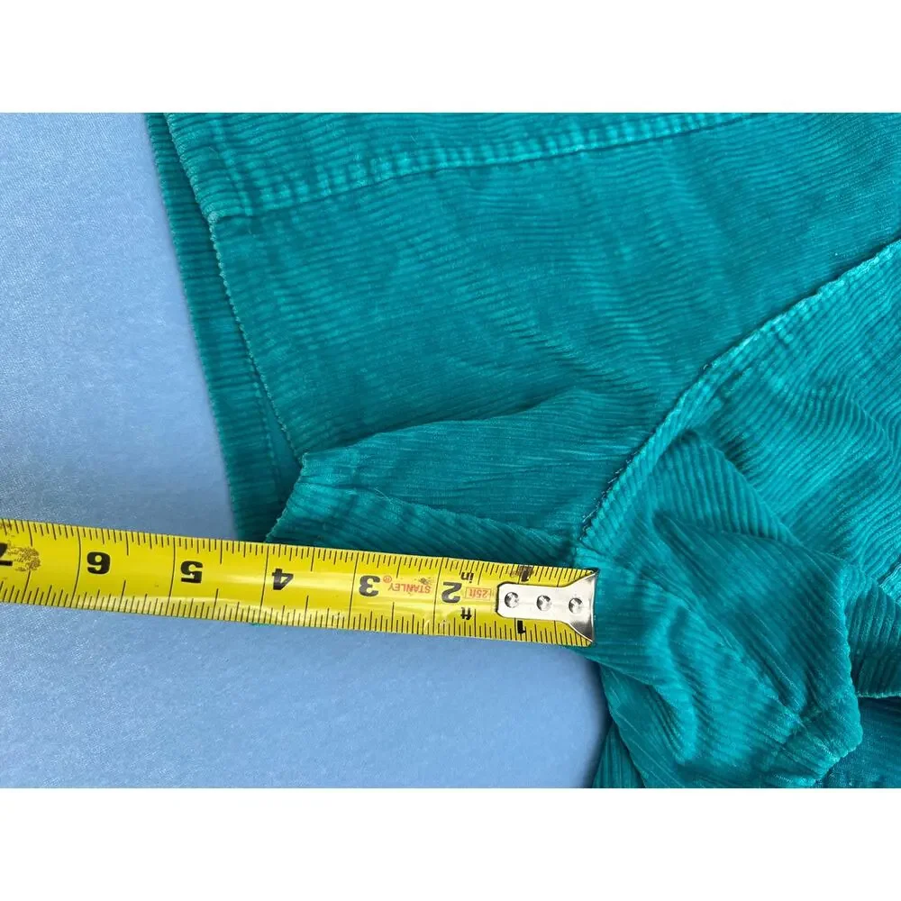 Vintage 80s Ocean Pacific OP Corduroy Shorts Teal Green Size 34 Mens Retro